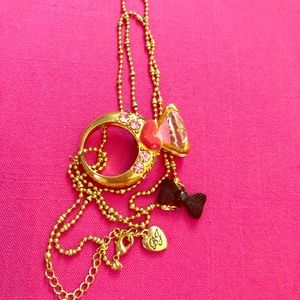 Betsey Johnson Long Ring Necklace